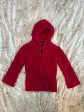 bebe Vibrant Fuchsia Plush Knit Hoodie